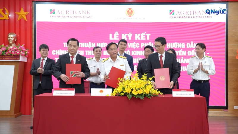 Agribank Chi nhánh Quảng Ngãi và Thuế tỉnh ký kết hợp tác