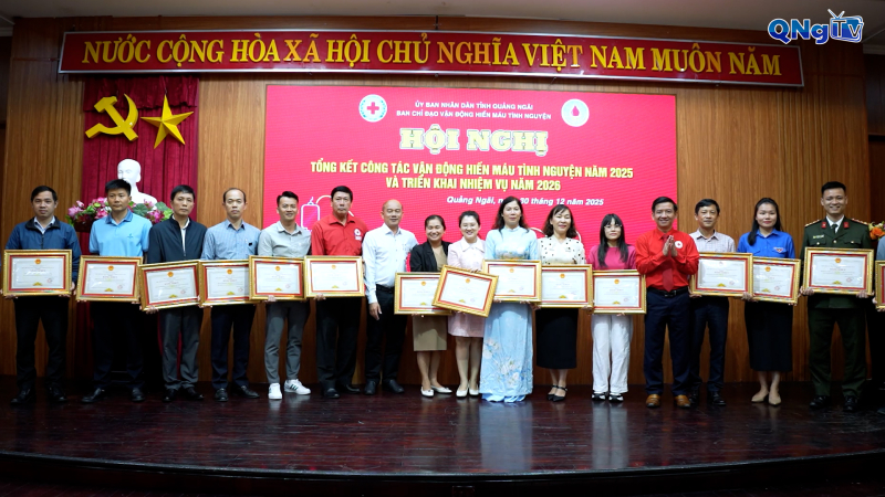 Quảng Ng&atilde;i vượt chỉ ti&ecirc;u hiến m&aacute;u t&igrave;nh nguyện năm 2025