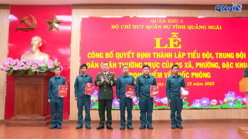 Th&agrave;nh lập đơn vị d&acirc;n qu&acirc;n thường trực 85 x&atilde;, phường đặc khu tỉnh Quảng Ng&atilde;i