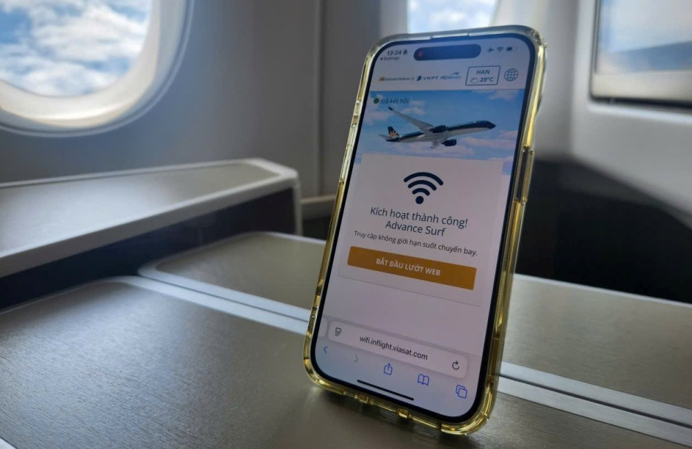 Chính thức triển khai dịch vụ internet trên máy bay