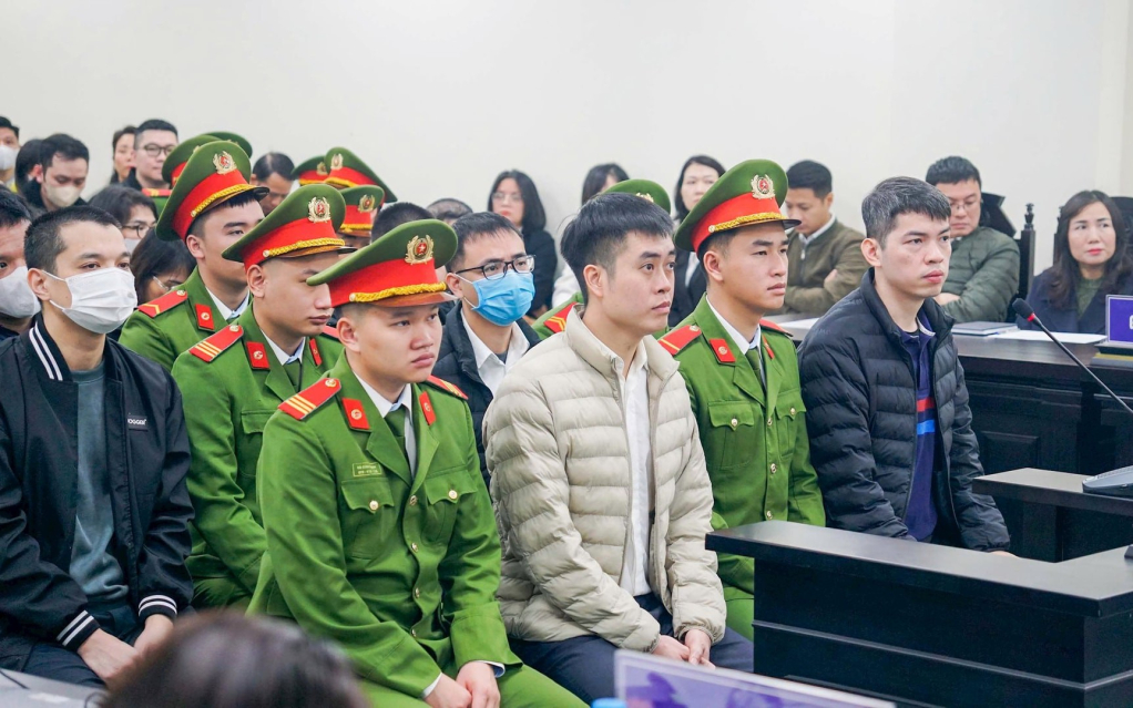 Các bị cáo tại phiên tòa.