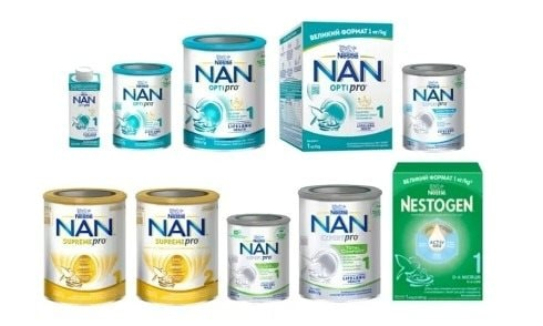 Các sản phẩm sữa Nan của Nestlé.