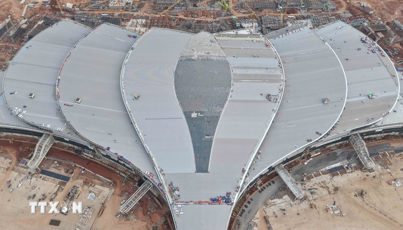 Mái nhà ga hành khách Sân bay Long Thành. Ảnh: Công Phong/TTXVN