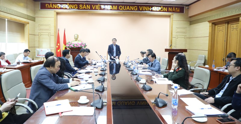 Quang cảnh cuộc họp về công tác y tế phục vụ Đại hội Đảng lần thứ XIV. Nguồn: Bộ Y tế