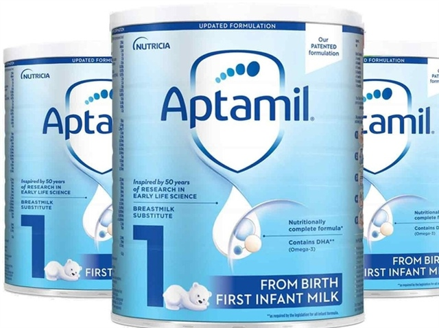 Gỡ bỏ sản phẩm sữa Aptamil bị cảnh báo khỏi sàn thương mại điện tử .