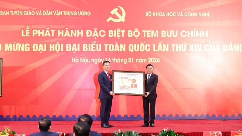 Ph&aacute;t h&agrave;nh đặc biệt bộ tem chào mừng Đại hội XIV của Đảng