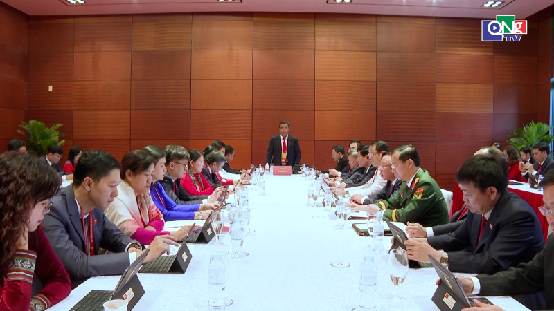 Đo&agrave;n đại biểu Đảng bộ tỉnh Quảng Ng&atilde;i thảo luận c&aacute;c Văn kiện tr&igrave;nh Đại hội XIV của Đảng