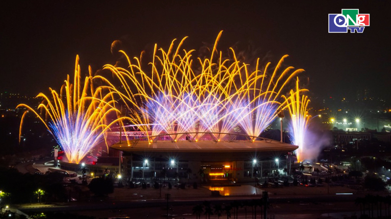 Tổng duyệt bắn ph&aacute;o hoa hỏa thuật ch&agrave;o mừng Đại hội XIV của Đảng