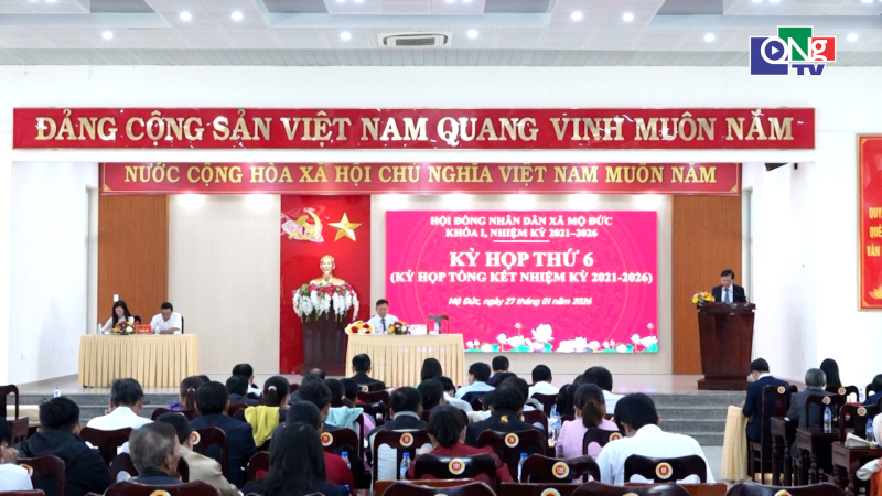 Hội đồng Nh&acirc;n d&acirc;n x&atilde; Mộ Đức tổng kết nhiệm kỳ 2021&ndash;2026