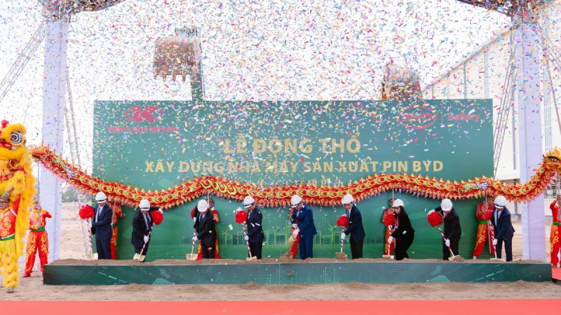 Động thổ Nh&agrave; m&aacute;y pin xe điện 130 triệu USD của BYD đầu ti&ecirc;n tại Việt Nam