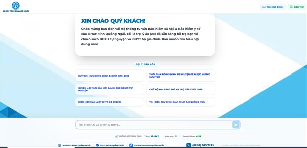 Màn hình giao diện Chatbot chính của hệ thống.