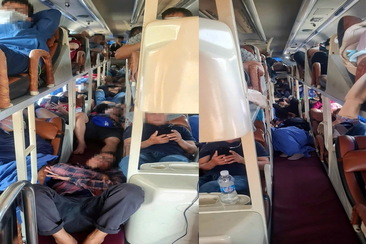 Xe khách 45 chỗ chở đến 54 người bị phạt 67,5 triệu đồng - Ảnh: A.B.