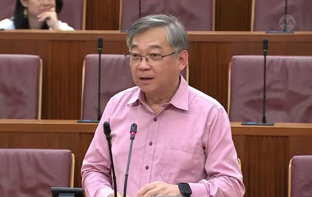 Phó thủ tướng Singapore Gan Kim Yong phát biểu tại quốc hội ngày 26.2  ẢNH: Channel New AsiaHANNEL NEWS ASIA