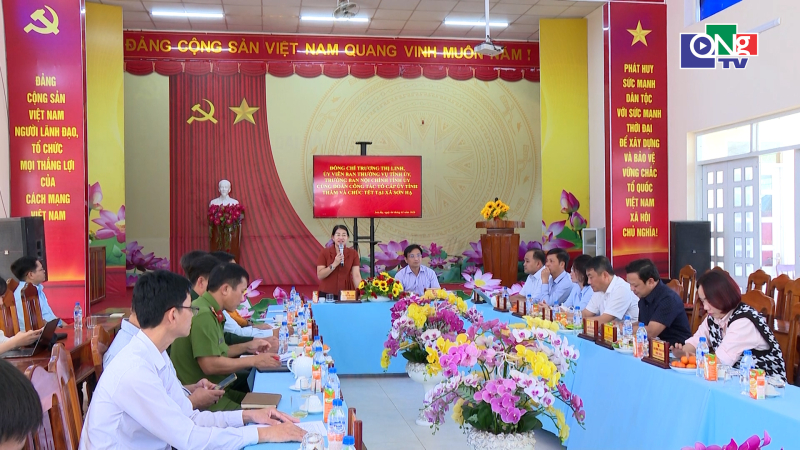 Trưởng Ban Nội ch&iacute;nh Tỉnh ủy l&agrave;m việc tại x&atilde; Sơn Hạ