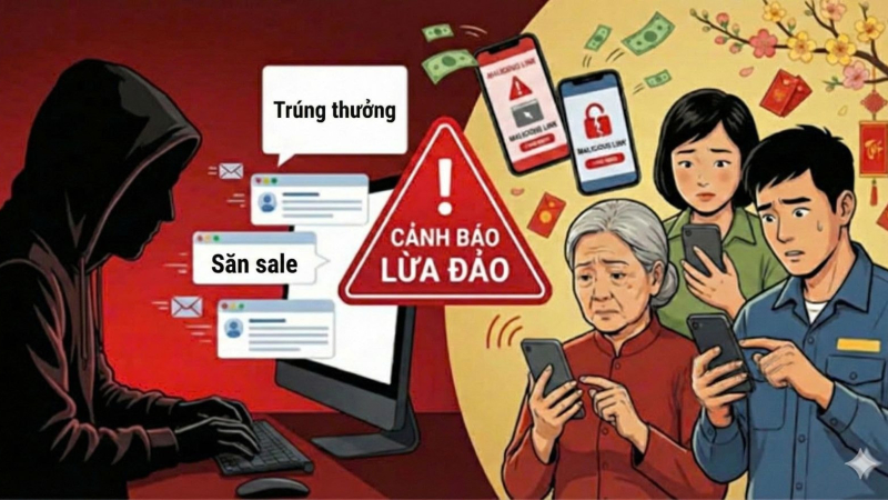 Cảnh b&aacute;o lừa đảo tr&uacute;ng thưởng v&agrave; săn sale dịp Tết