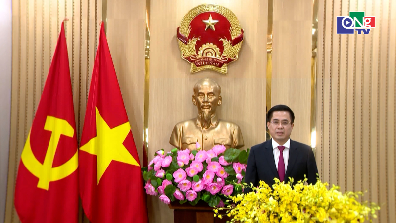 Chủ tịch UBND tỉnh Quảng Ng&atilde;i Nguyễn Ho&agrave;ng Giang ch&uacute;c Tết B&iacute;nh Ngọ 2026