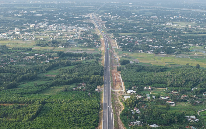 Một đoạn cao tốc Quảng Ngãi - Hoài Nhơn. Ảnh: Tập đoàn Đèo Cả