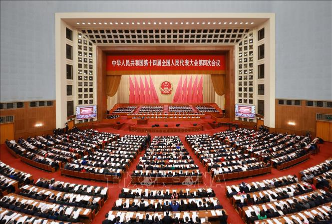 Toàn cảnh lễ khai mạc kỳ họp thứ tư Đại hội Đại biểu Nhân dân toàn quốc (Nhân đại - tức Quốc hội) Trung Quốc khóa XIV ở Bắc Kinh, ngày 5/3/2026. Ảnh: THX/TTXVN