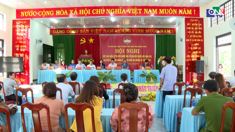 Hội nghị tiếp x&uacute;c giữa cử tri với người ứng cử đại biểu Quốc hội v&agrave; HĐND tại x&atilde; Măng Ri