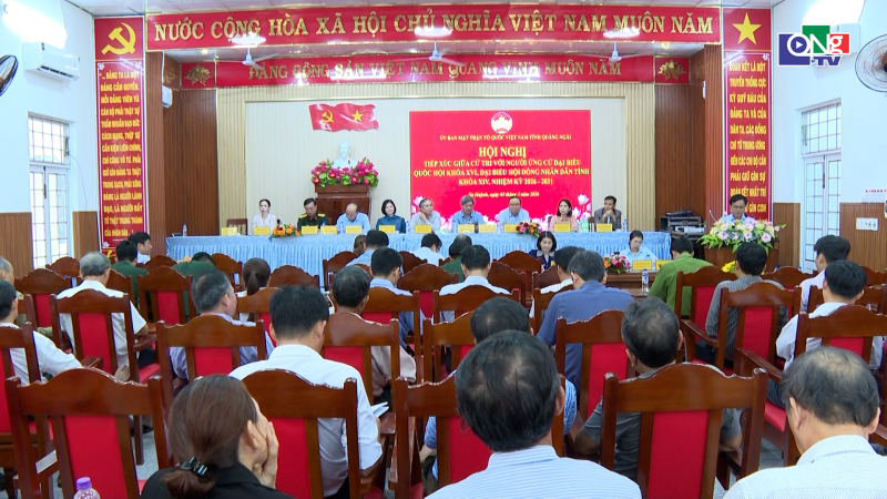 Hội nghị tiếp x&uacute;c giữa cử tri với người ứng cử đại biểu Quốc hội v&agrave; HĐND tỉnh tại phường Sa Huỳnh