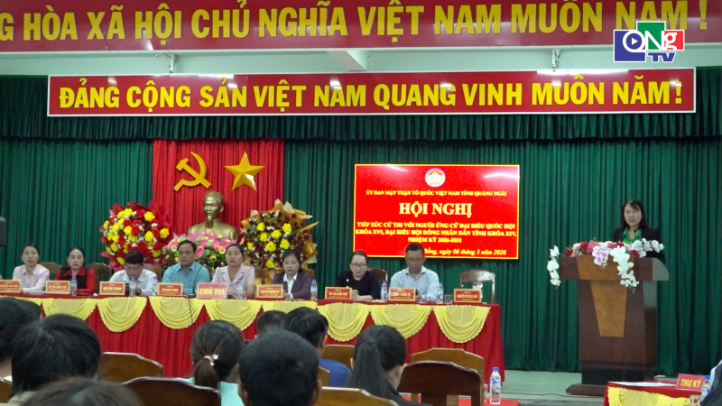 Hội nghị tiếp x&uacute;c giữa cử tri với người ứng cử đại biểu Quốc hội v&agrave; HĐND tỉnh tại Tr&agrave; Bồng