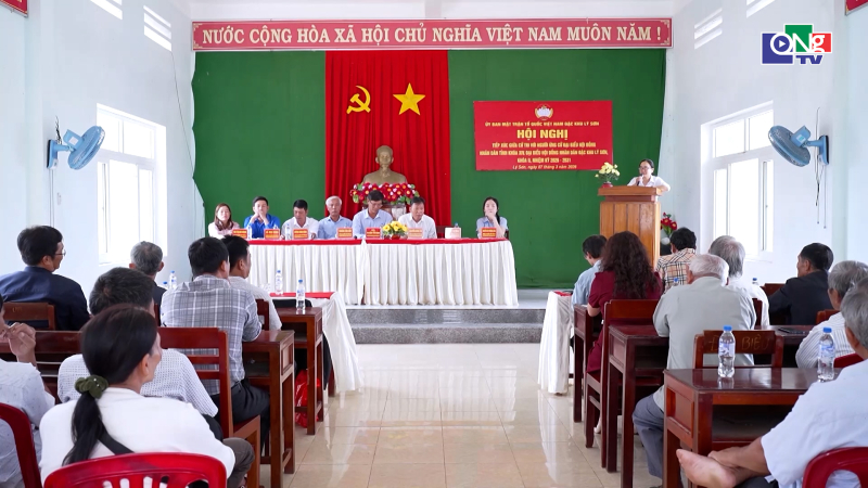 Hội nghị tiếp x&uacute;c giữa cử tri với người ứng cử đại biểu HĐND tỉnh tại đặc khu L&yacute; Sơn