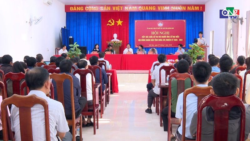 Hội nghị tiếp x&uacute;c giữa cử tri với người ứng cử HĐND tỉnh tại x&atilde; M&ocirc; Rai