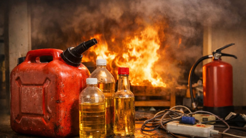 Cảnh b&aacute;o nguy cơ ch&aacute;y, nổ do t&iacute;ch trữ xăng, dầu trong nh&agrave;