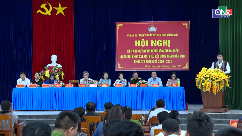 Hội nghị tiếp x&uacute;c giữa cử tri với người ứng cử đại biểu Quốc hội v&agrave; HĐND tỉnh tại x&atilde; Minh Long