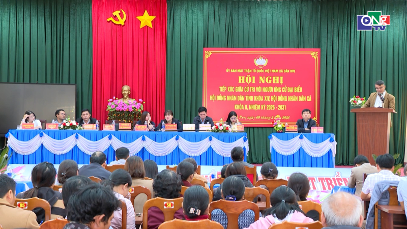 Hội nghị tiếp x&uacute;c giữa cử tri với người ứng cử đại biểu HĐND tỉnh tại x&atilde; Đăk Rve