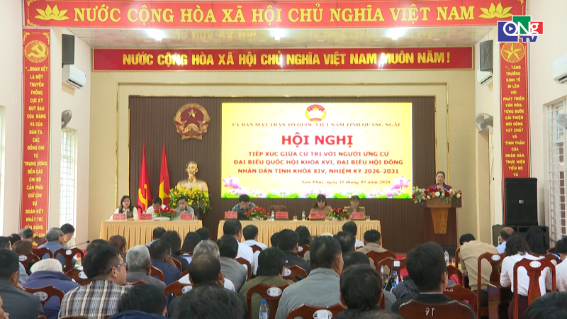 Hội nghị tiếp x&uacute;c giữa cử tri với người ứng cử đại biểu Quốc hội v&agrave; HĐND tỉnh tại x&atilde; Sơn Thủy