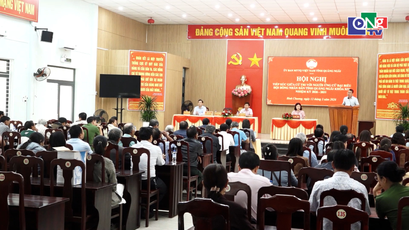 Hội nghị tiếp x&uacute;c giữa cử tri với người ứng cử đại biểu HĐND tỉnh tại x&atilde; B&igrave;nh Chương