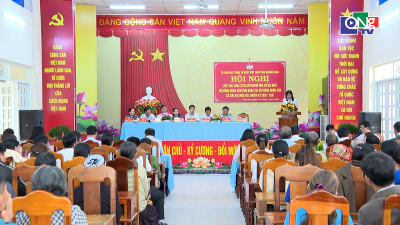 Hội nghị tiếp x&uacute;c giữa cử tri với người ứng cử đại biểu HĐND tỉnh tại x&atilde; Sơn Hạ