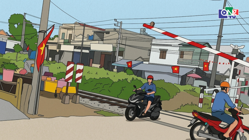 Nhiều phương tiện vượt g&aacute;c chắn đường sắt