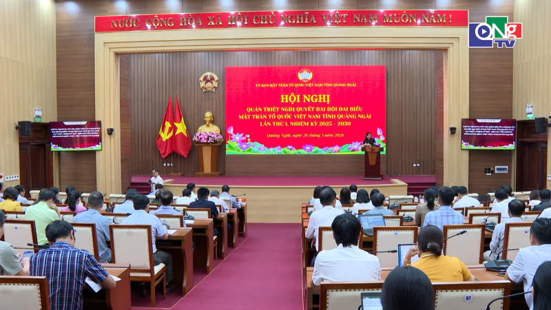 Qu&aacute;n triệt nghị quyết Đại hội đại biểu MTTQ Việt Nam tỉnh Quảng Ng&atilde;i lần thứ I