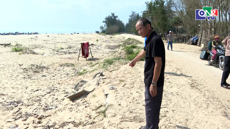 Sạt lở biển đe dọa khu d&acirc;n cư ở Quảng Ng&atilde;i