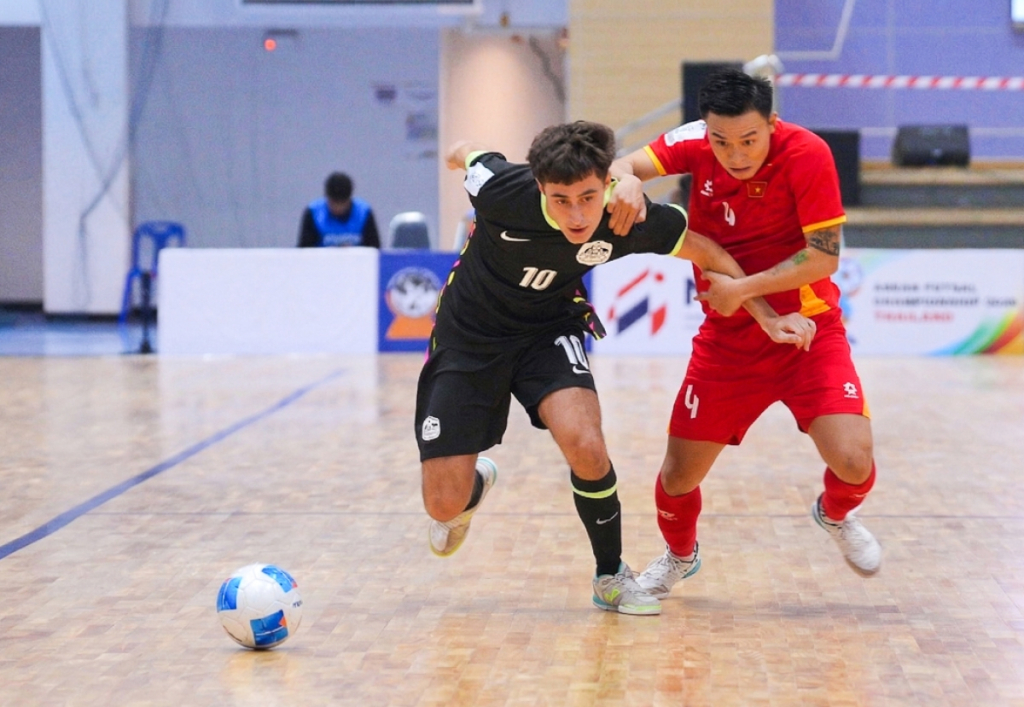 Đội tuyển futsal Việt Nam nhập cuộc đầy tự tin trước Australia. Ảnh VFF