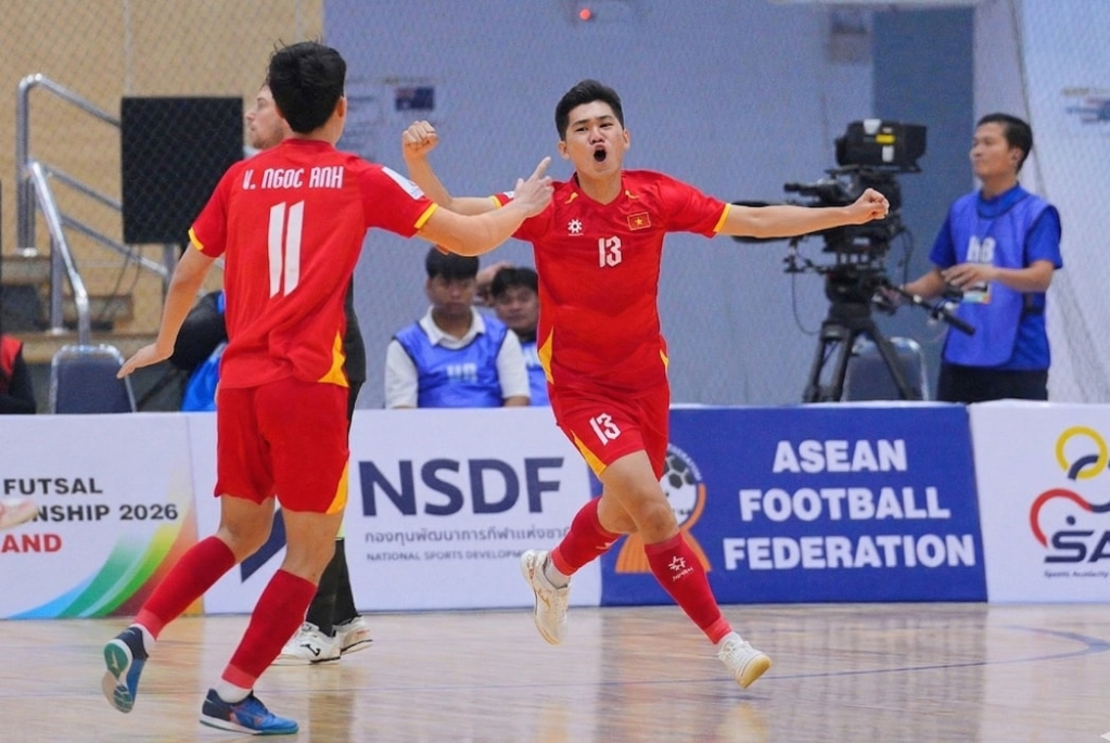 Futsal Việt Nam có chiến thắng tưng bừng trước Australia. Ảnh: VFF