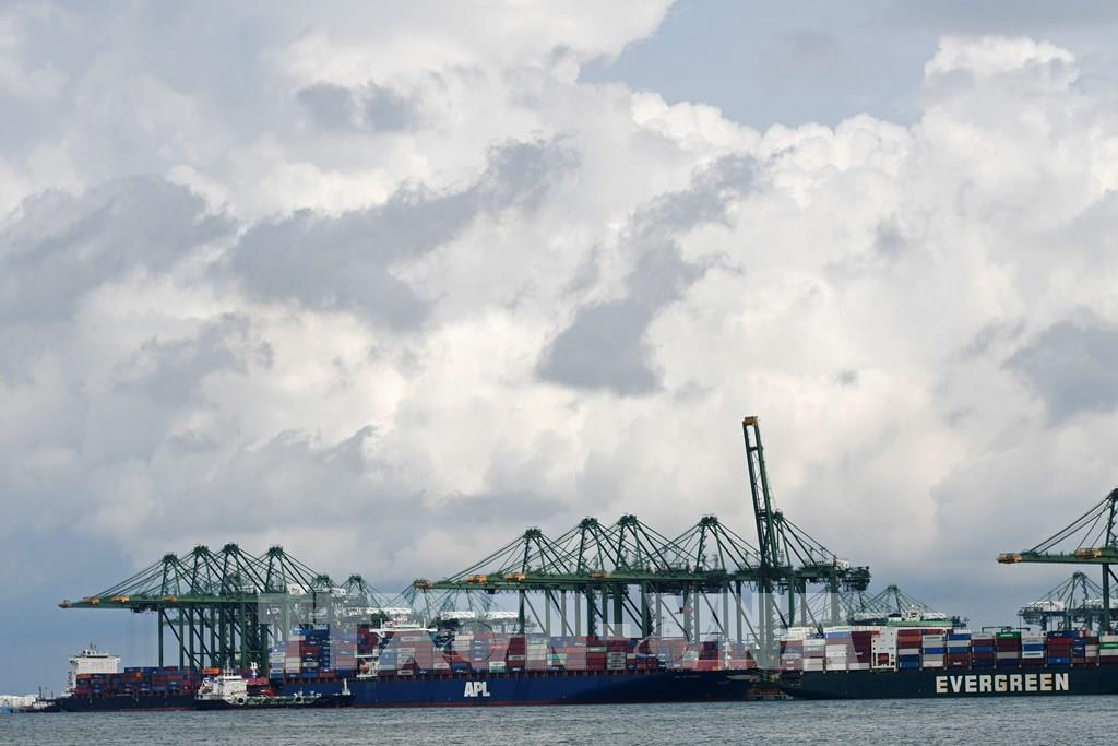 Các tàu chở hàng tại cảng Singapore. Ảnh: THX/TTXVN