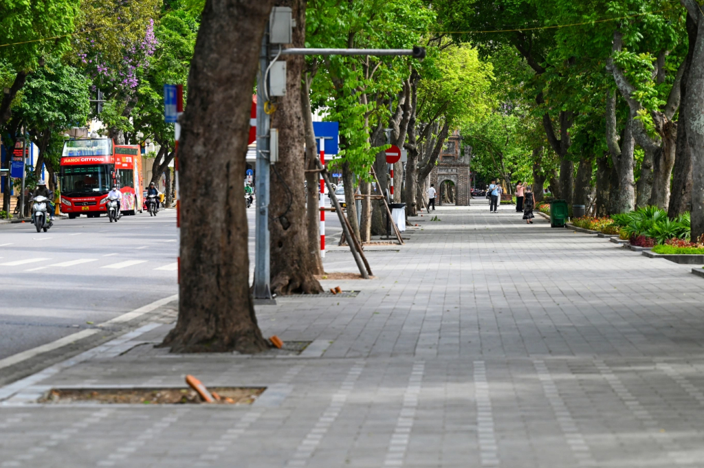 Nắng nhẹ tại tuyến đường trung tâm Hà Nội. Ảnh: Giang Huy