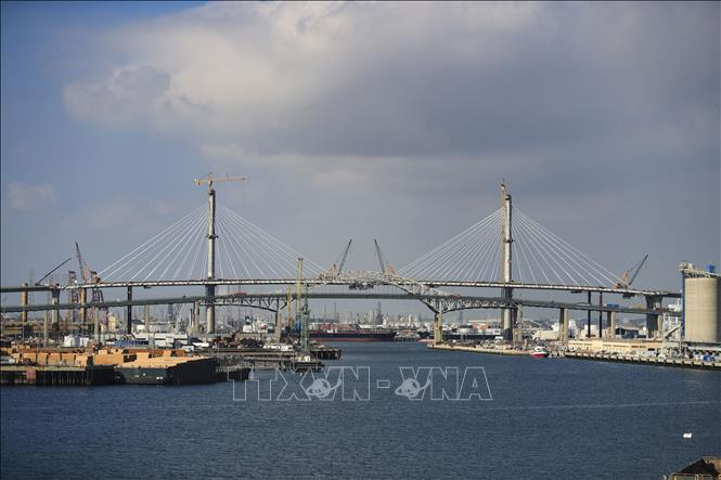 Quang cảnh cảng Long Beach ở California, Mỹ. Ảnh: THX/TTXVN