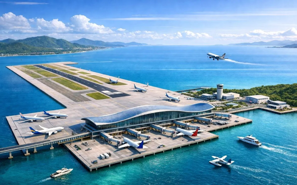 Sân bay Vân Phong được đề xuất xây dựng tại khu vực xã Vạn Thắng, tỉnh Khánh Hòa (khu vực huyện Vạn Ninh trước đây), cách TP Nha Trang khoảng 65km. Ảnh: Al