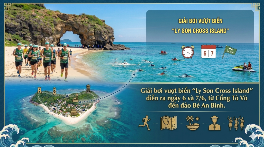  Giải bơi vượt biển “Ly Son Cross Island” diễn ra ngày 6 và 7/6.