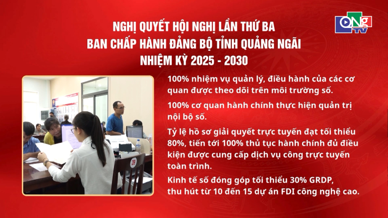 Quảng Ng&atilde;i ban h&agrave;nh Nghị quyết về cải c&aacute;ch h&agrave;nh ch&iacute;nh v&agrave; chuyển đổi số