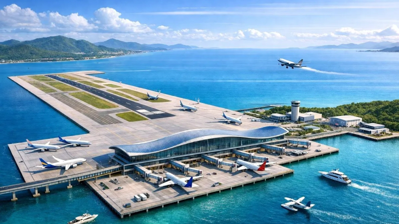 Việt Nam sắp c&oacute; s&acirc;n bay đầu ti&ecirc;n x&acirc;y tr&ecirc;n mặt biển