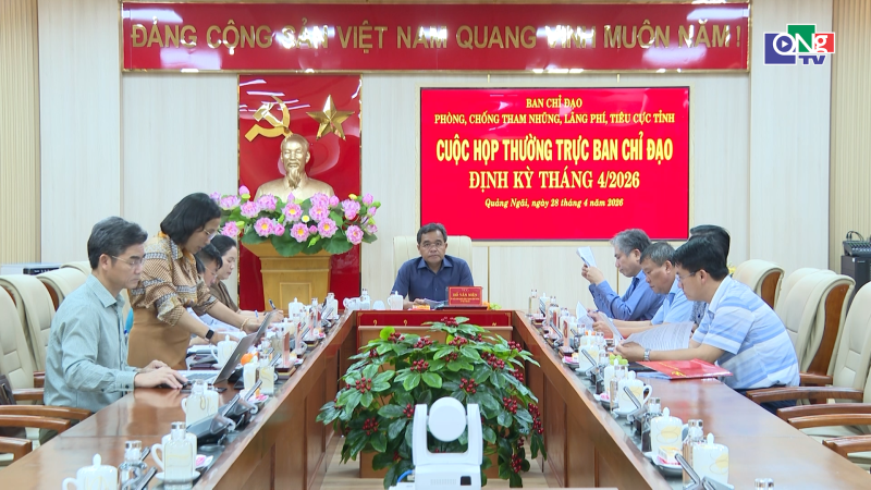 Ban Chỉ đạo ph&ograve;ng, chống tham nhũng, l&atilde;ng ph&iacute;, ti&ecirc;u cực tỉnh họp định kỳ th&aacute;ng 4/2026