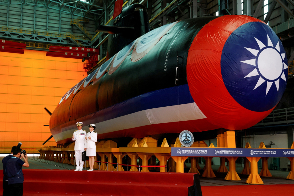 Tàu ngầm Narwhal tại Cao Hùng vào ngày 28.9.2023  Ảnh: Reuters