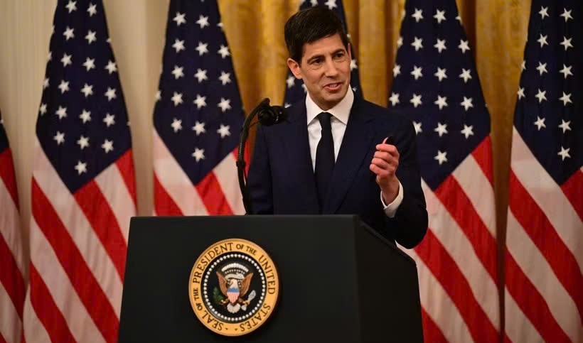 Tân Chủ tịch Cục Dự trữ Liên bang Mỹ Kevin Warsh phát biểu tại lễ tuyên thệ nhậm chức ở Washington DC., ngày 22/5/2026. (Ảnh: Anadolu Agency/TTXVN)