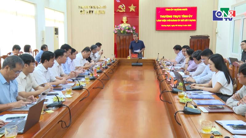 Thường trực Tỉnh ủy l&agrave;m việc với Đảng ủy Sở X&acirc;y dựng 
