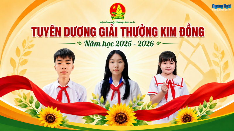 Quảng Ng&atilde;i c&oacute; 3 đội vi&ecirc;n vinh dự nhận giải thưởng Kim Đồng
